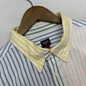 Rowing Blazers Shirt Men's Large White Colorful Striped Oxford Preppy Pocket